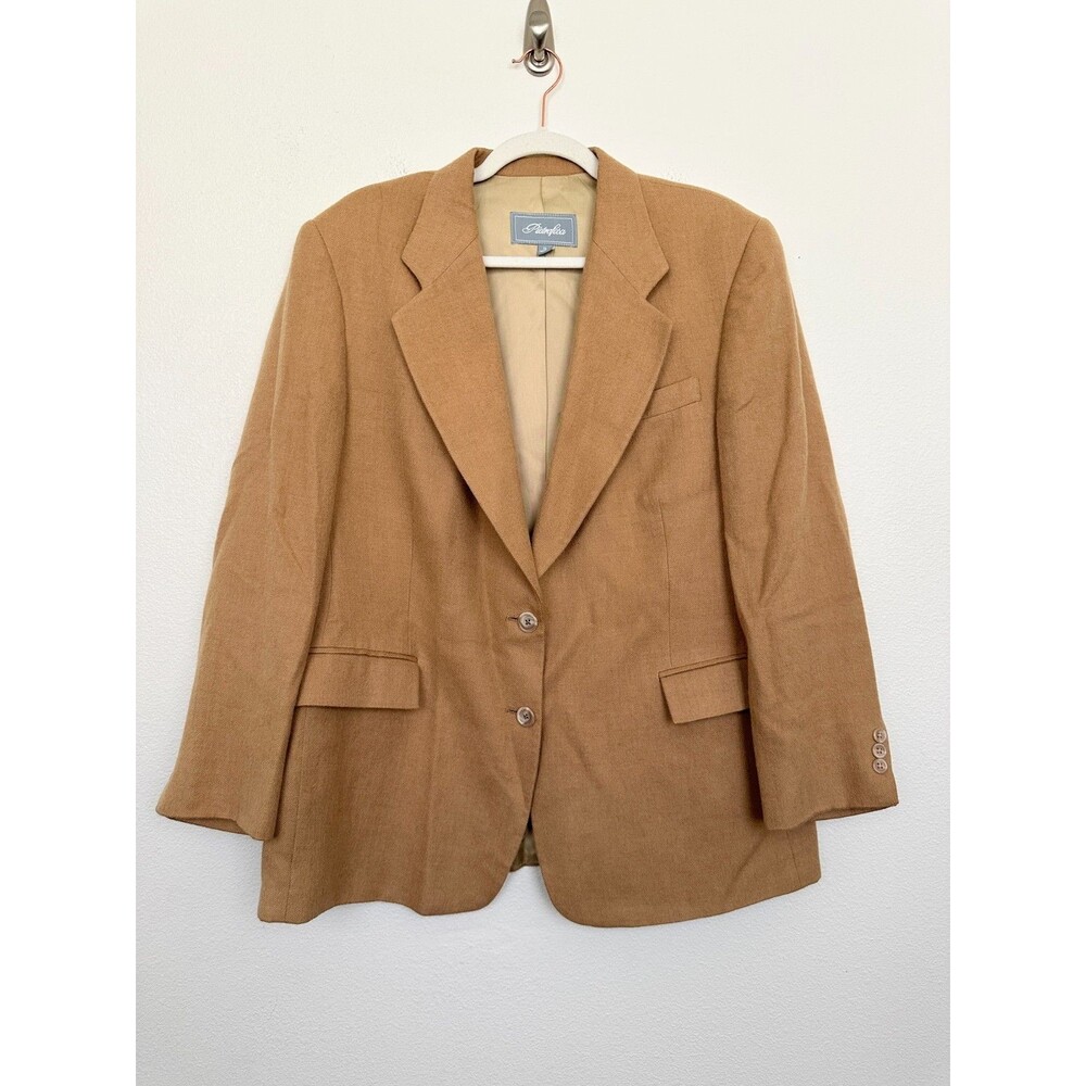 Loro Piana Pietrafesa Vintage Camelwool Blazer Lined Camel Two Button Women's 16